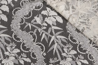 Old World Weavers Guirnalda Sheer Lace Drapery Fabric in Beige for Scalamandre