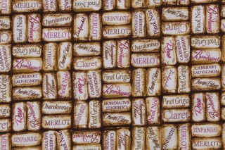 Dona Gelsinger Fabrics Of SoHo Wine Country - Packed Wine Corks Printed Cotton Craft Fabric in Cork for Timeless Treasures 