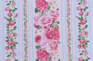 Fabrics of SoHo Belle Fleur - Belle Fleur 11'' Stripe Printed Cotton Craft Fabric in Multi for Timeless Treasures 
