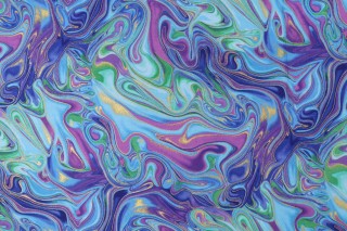 Chong-A Hwang Fabrics of SoHo Luminous - Swirly Pattern Metallic Printed Cotton Craft Fabric in Purple for Timeless Treasure 