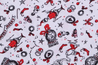 Robert Kaufman How The Grinch Stole Christmas Collection ADED-22568-478 Printed Cotton Craft Fabric in Candy Cane 