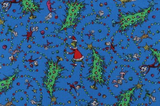 Robert Kaufman How The Grinch Stole Christmas Collection ADED-22569-277 Printed Cotton Craft Fabric in Winter 