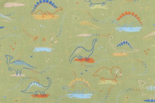Robert Kaufman Dino Darlings SRKD-22508-30 Printed Cotton Craft Fabric in Fern 