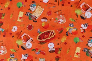 Kathryn Selbert/Advocate Art Forest Feast AKFD-22593-148 Printed Cotton Craft Fabric in Pumpkin for Robert Kaufman 