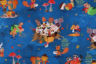 Kathryn Selbert/Advocate Art Forest Feast AKFD-22592-82 Printed Cotton Craft Fabric in Blue Jay for Robert Kaufman 