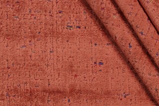 P Kaufmann City Lights Woven Chenille Velvet Upholstery Fabric in Terracotta 