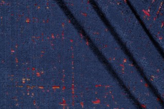P Kaufmann City Lights Woven Chenille Velvet Upholstery Fabric in Sapphire 