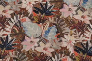PK Lifestyles Thriving Printed Cotton Blend Drapery Fabric in Mushroom 
