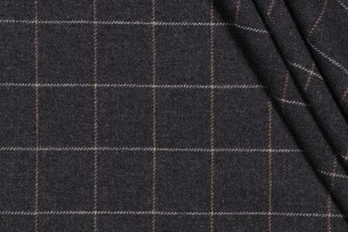 P Kaufmann Martin Check Woven Decorator Fabric in Charcoal 