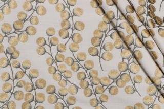 Hamilton Winslow Embroidered Drapery Fabric in Gold 