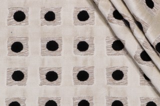 Hamilton Domino Velvet Upholstery Fabric in Onyx 