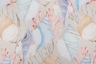 Hamilton Caspian Printed Cotton Drapery Fabric in Sand 