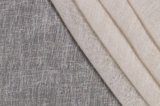 Lino Textiles Athena Woven Sheer Drapery Fabric in Ecru 