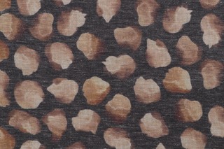 Blurry Dot Printed Drapery Fabric in Natural/Grey