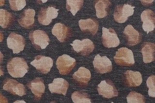 Blurry Dot Printed Drapery Fabric in Natural/Grey