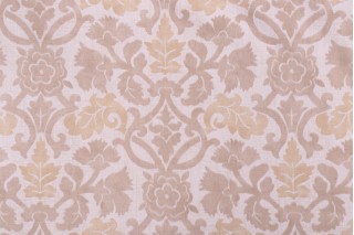 Waverly Anika Printed Cotton Drapery Fabric in Flax