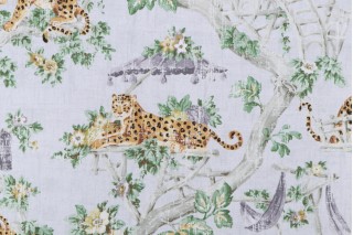 Kaufmann Lazy Days Printed Cotton Twill Drapery Fabric in Clay