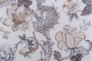 Kaufmann Makalo Printed Cotton Drapery Fabric in Ecru