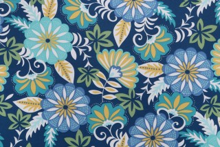 Richloom Cadelle Printed Polyester Outdoor Fabric in Baltic 