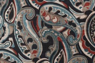 Covington Paisley Park Printed Cotton Blend Drapery Fabric in 150-Mardi Gras