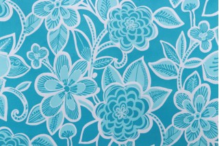 Richloom Halsey Printed Polyester Outdoor Fabric in Seaglass