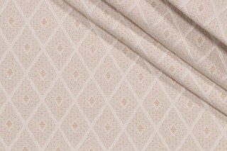 Scalamandre Messina Diamond Matelasse Upholstery Fabric in Beige