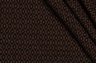 Scalamandre Latos Diamond Woven Chenille Upholstery Fabric in Black