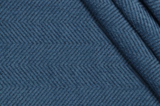 Herringbone Woven Upholstery Fabric in Azul