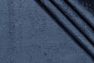 Barker Woven Chenille Upholstery Fabric in Blue