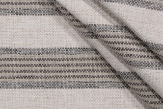 Stripe Woven Upholstery Fabric in Gravel