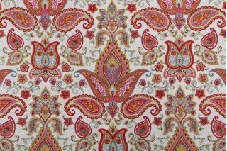 Belle Maison Sullivan Printed Linen Blend Drapery Fabric in Sorbet