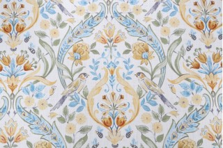 Hamilton Kirkman Printed Cotton Drapery Fabric in Honey