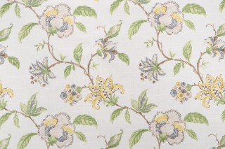 Robert Allen Les Jardins Printed Cotton Drapery Fabric in Spring