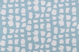 Thibaut Marathon F99272 Printed Cotton Drapery Fabric in Aqua