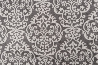 Jennifer Adams Salisbury Printed Cotton Blend Drapery Fabric in 9-Graphite