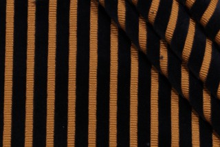Scalamandre Stripe Velvet Upholstery Fabric in Navy