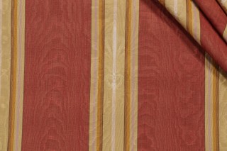 Grey Watkins Victoire Moire Decorator Fabric in Red for Scalamandre