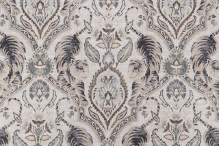 PK Lifestyles Twin Tigers Printed Cotton Drapery Fabric in Hemp
