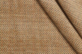 Scalamandre Herringbone Chenille Upholstery Fabric in Antique/Pacific
