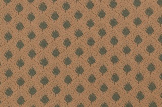 Fonthill Stafford Leaf Woven Upholstery Fabric in Green/Sandalwood for Scalamandre