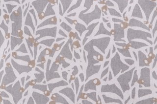 PK Lifestyles Origami Branch Printed Cotton Drapery Fabric in Platinum