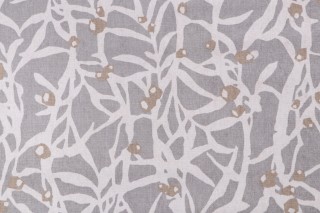 PK Lifestyles Origami Branch Printed Cotton Drapery Fabric in Platinum