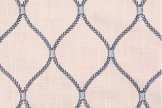 Williamsburg Deane Embroidery Drapery Fabric in Porcelain