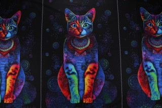 Chong-A Hwang Fabrics of SoHo Wildcat - Wildcat Panel 24'' Printed Cotton Craft Fabric in Black for Timeless Treasures 