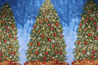 Timeless Treasures Christmas Magic - Fancy Christmas Tree 24'' Panel Printed Cotton Craft Fabric in Multi 