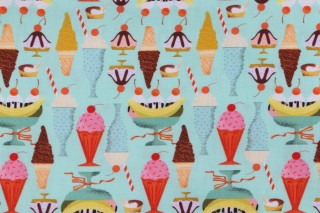 Faye Guanipa Ticket To Ride - Scoops Printed Cotton Craft Fabric in Opal for Dear Stella 