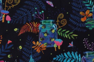 Subhashini Narayanan Garden Lights ANAD-22556-312 Printed Cotton Craft Fabric in Starry Night for Robert Kaufman 
