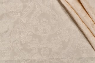 1 Yard Scalamandre Bari Paisley Silk Decorator Fabric in Beige