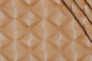 Valiant Fabrics Regent Embroidered Velveteen Decorator Fabric in Ore 