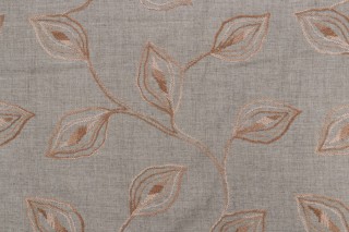 Valiant Fabrics Riley Embroidered Drapery Fabric in Haze 